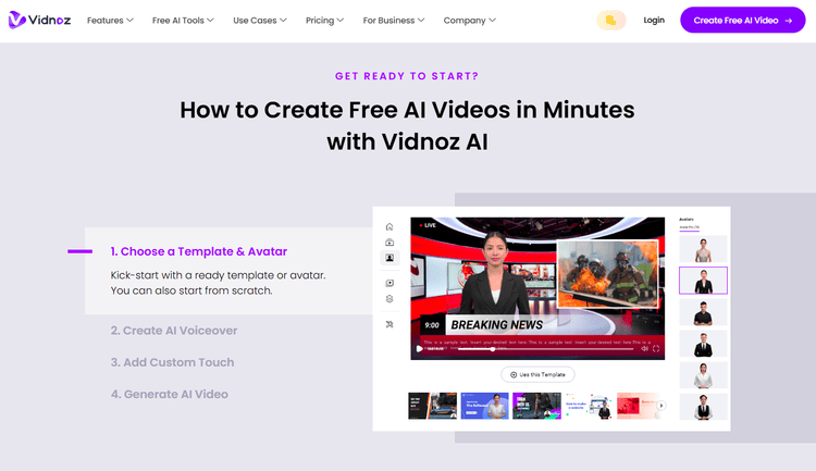 The key difference between AI video generators like Vidnoz and traditional video production is automation and efficiency: While classic methods are often time-consuming and more laborious, AI tools enable faster video content creation, allowing creatives to implement their ideas with ease.
